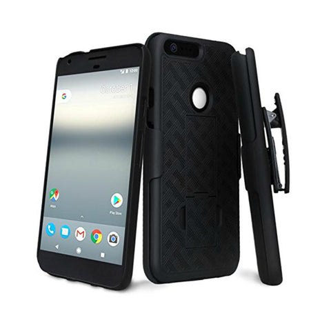 Slim Combo Case with Kick-Stand & Belt Clip Holster for Google Pixel and Google Pixel XL